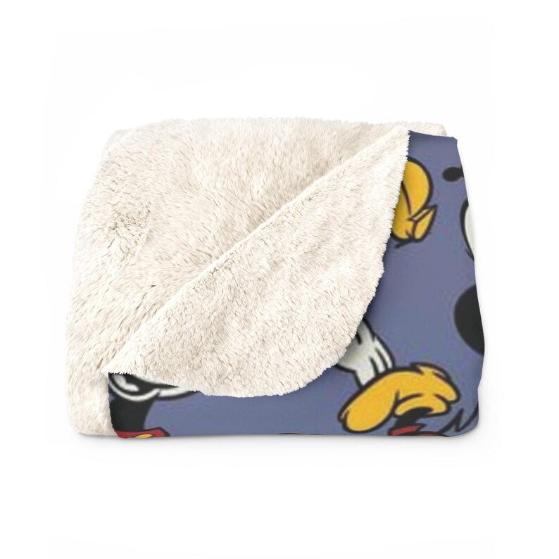 Manta de forro polar Sherpa de Mickey Mouse, manta de peluche con dibujos animados, manta acogedora para niños, regalo suave para él. imagen 6