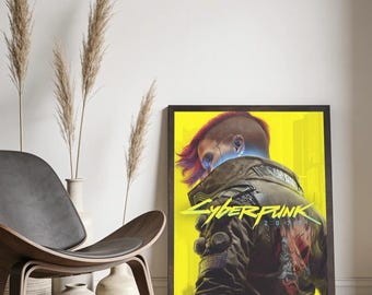 Cyberpunk 2077 Matte Poster – Night City Wall Art, V Character Print, Futuristic Gaming Decor, Cyberpunk Fan Gift
