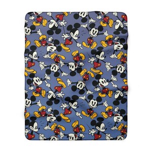 Manta de forro polar Sherpa de Mickey Mouse, manta de peluche con dibujos animados, manta acogedora para niños, regalo suave para él. 60" × 80"