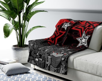 Persona 5 Sherpa Fleece Blanket, Anime Phantom Thieves Plush Throw, Cozy Gaming Blanket, Soft Gift for Him