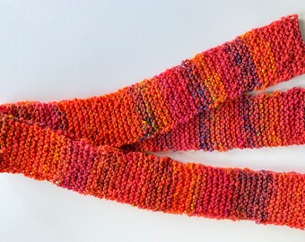 Long Narrow Scarf - Hand Knitted using Babydoll Southdown Wool and Bamboo
