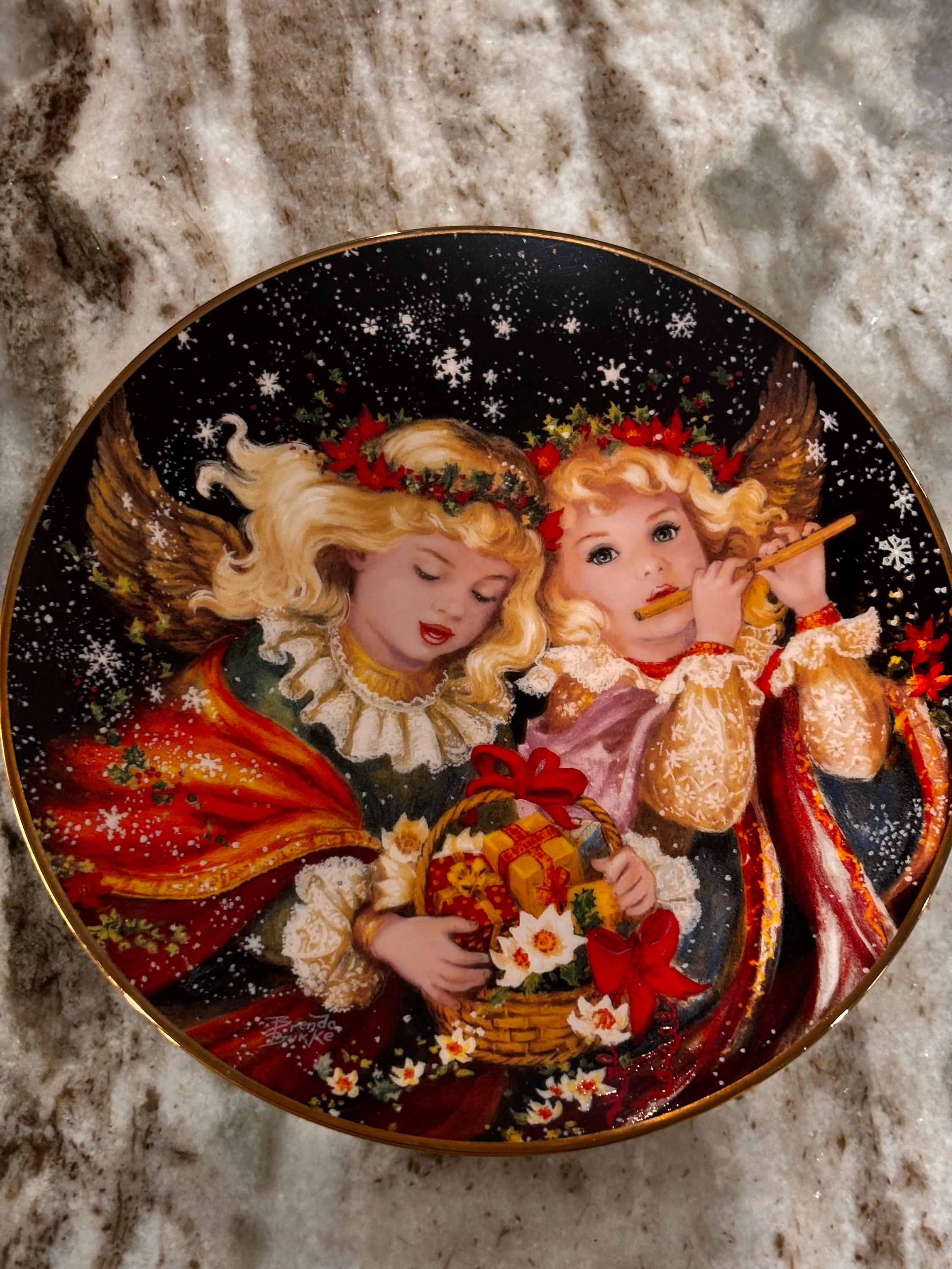 天使の絵柄 透かし彫り アンティークプレート Vintage Angels Plate - Etsy