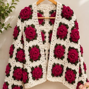 Pink Roses Cardigan - Etsy