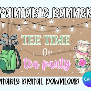 Gender Reveal Banner | Tee Time or Tea Party | Golf Theme | Gender Reveal Party Decor | Boy or Girl Banner | Gender Reveal Backdrop