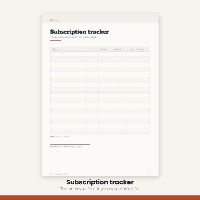 Home Management Binder Printable | Cleaning Schedule Meal Planner Budget | Household Organizer 25 Pages | A4 US Letter Instant Download image 17