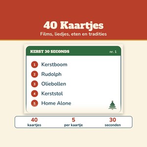 Christmas 30 Seconds 200 Concepts | Christmas Game Dutch Printable | Guessing Game for Christmas Dinner, Christmas Drinks, Family, and New Year's Eve image 4