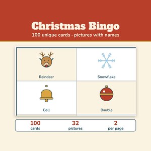 Christmas Party Games Bundle, 6 Printable Games, Christmas Trivia, Christmas Feud, 100 Bingo Cards, Secret Santa, Office Party Games image 5