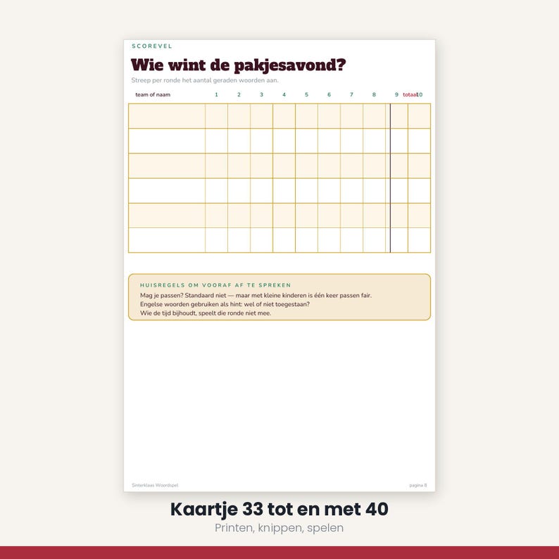 Sinterklaas Word Game 40 Cards | 30 Seconds Game | Children's Party Printable | Gift-Giving Evening PDF image 12