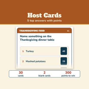 Thanksgiving Feud Game Printable, Friendsgiving Game, Guess the Top Answers, Family Thanksgiving Party Game for Adults and Kids image 2