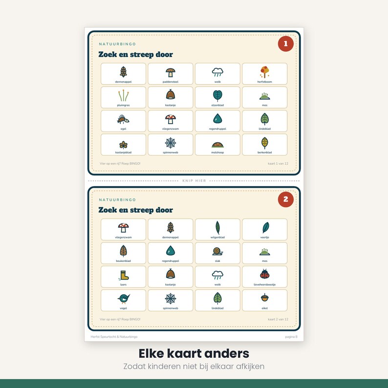 Kids Party Printable | Autumn Scavenger Hunt and Nature Bingo | Outdoor Games for Children | Dutch PDF image 10