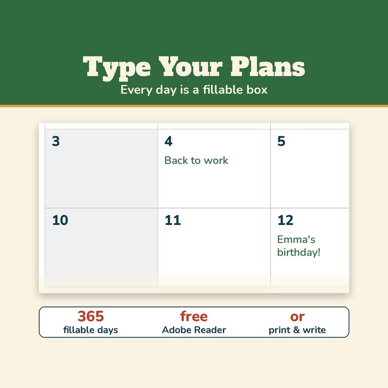 2027 Calendar Printable, Editable 2027 Monthly Calendar, Sunday or Monday Start, US Holidays, Week Numbers, Fillable PDF, Letter A4 image 3
