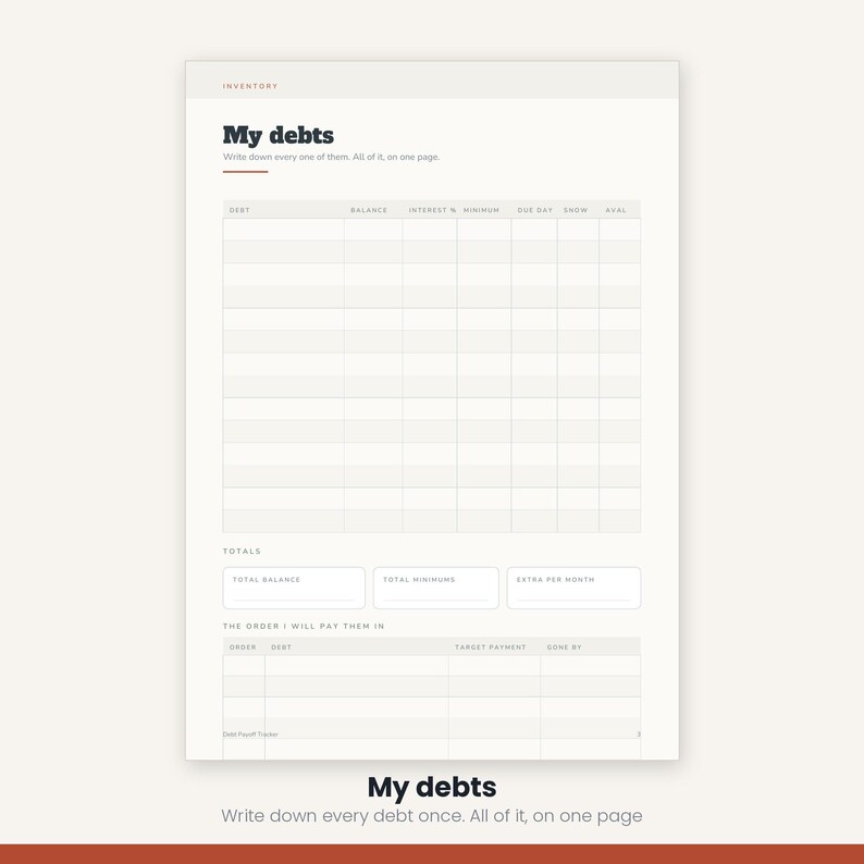 Debt Payoff Tracker Spreadsheet | Debt Snowball Avalanche Calculator Excel Google Sheets | Debt Free Planner Printable | Instant Download image 10