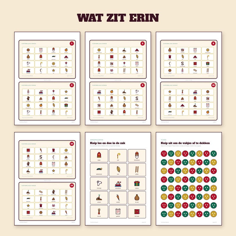 Sinterklaas Bingo 50 Cards | Children's Party Printable | Gift-Giving Evening Game Dutch | PDF Download image 2