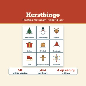 Christmas Bingo 50 Cards with Pictures | Christmas Bingo for Children and Family | Printable Christmas Game in Dutch | Christmas Dinner, Class, Christmas Drinks image 2