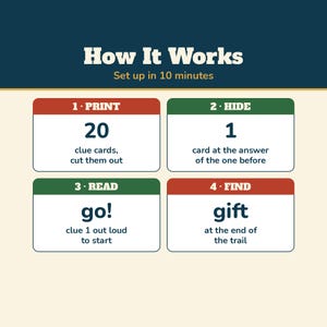 Christmas Scavenger Hunt for Kids, Printable Treasure Hunt Riddles, Christmas Clue Cards, Indoor Christmas Game, Picture Hunt image 3