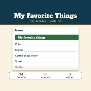 Secret Santa Questionnaire Printable, Christmas Gift Exchange Form, Coworker Favorite Things List, Office Secret Santa with Name Slips image 2