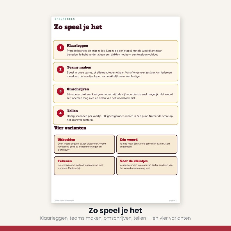 Sinterklaas Word Game 40 Cards | 30 Seconds Game | Children's Party Printable | Gift-Giving Evening PDF image 6