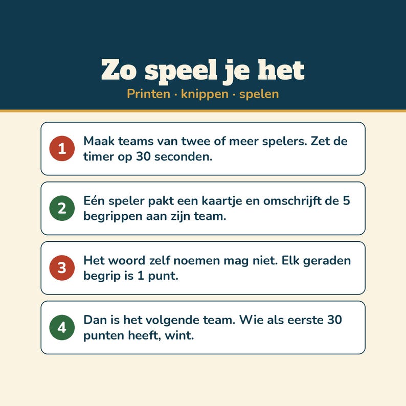 Christmas 30 Seconds 200 Concepts | Christmas Game Dutch Printable | Guessing Game for Christmas Dinner, Christmas Drinks, Family, and New Year's Eve image 2