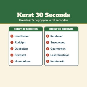 Christmas 30 Seconds 200 Concepts | Christmas Game Dutch Printable | Guessing Game for Christmas Dinner, Christmas Drinks, Family, and New Year's Eve image 3