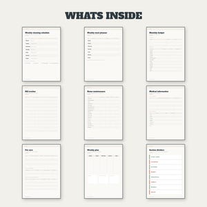 Home Management Binder Printable | Cleaning Schedule Meal Planner Budget | Household Organizer 25 Pages | A4 US Letter Instant Download image 2