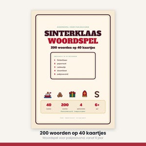 Sinterklaas Word Game 40 Cards | 30 Seconds Game | Children's Party Printable | Gift-Giving Evening PDF image 5