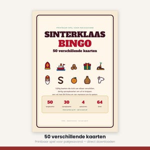 Sinterklaas Bingo 50 Cards | Children's Party Printable | Gift-Giving Evening Game Dutch | PDF Download image 5