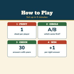 Christmas Which Came First Game, Printable Christmas Trivia, Holiday Trivia for Adults Teens Seniors, Office Christmas Party Game image 4
