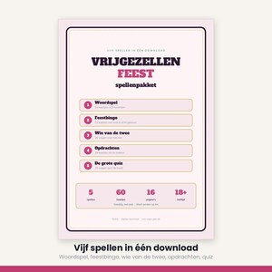 Bachelorette Party Games | Bingo Quiz and Word Game | 5 Games Printable PDF | Bachelorette Parties image 5