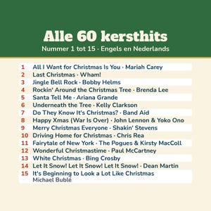 Christmas Music Bingo 60 Christmas Hits 50 Cards | Music Bingo Christmas Dutch Printable | Christmas Drinks, Christmas Party, Family, New Year's Eve image 8