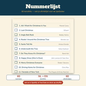 Paquete de juegos navideños en neerlandés | Bingo navideño (50 cartones), 30 segundos de Navidad, concurso navideño (60 preguntas), bingo musical navideño | Juego imprimible para la cena de Navidad imagen 13
