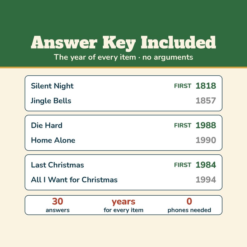 Christmas Which Came First Game, Printable Christmas Trivia, Holiday Trivia for Adults Teens Seniors, Office Christmas Party Game image 3