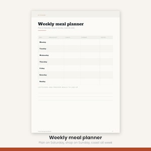 Home Management Binder Printable | Cleaning Schedule Meal Planner Budget | Household Organizer 25 Pages | A4 US Letter Instant Download image 12
