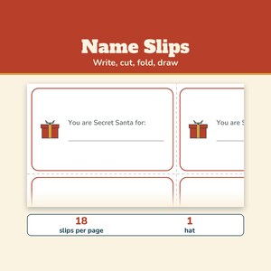 Secret Santa Questionnaire Printable, Christmas Gift Exchange Form, Coworker Favorite Things List, Office Secret Santa with Name Slips image 3