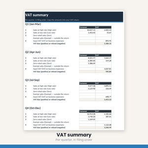 Small Business Bookkeeping Spreadsheet | Income Expense Tracker Excel Google Sheets | VAT Profit Loss Invoice | Instant Download image 9