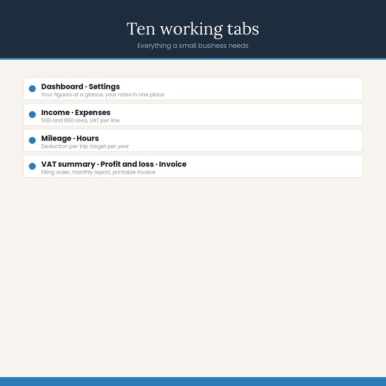 Small Business Bookkeeping Spreadsheet | Income Expense Tracker Excel Google Sheets | VAT Profit Loss Invoice | Instant Download image 3