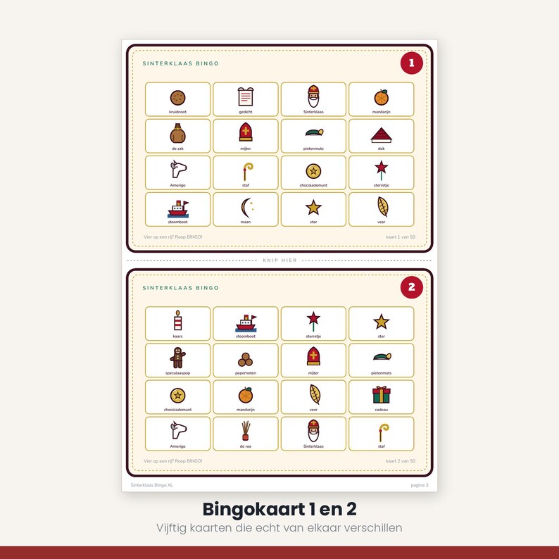 Sinterklaas Bingo 50 Cards | Children's Party Printable | Gift-Giving Evening Game Dutch | PDF Download image 7