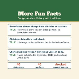 Christmas True or False Game, Printable Christmas Trivia with Fun Facts, Holiday Trivia for Kids Adults Seniors, Class or Office Party Bild 7