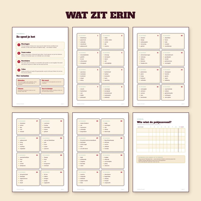 Sinterklaas Word Game 40 Cards | 30 Seconds Game | Children's Party Printable | Gift-Giving Evening PDF image 2
