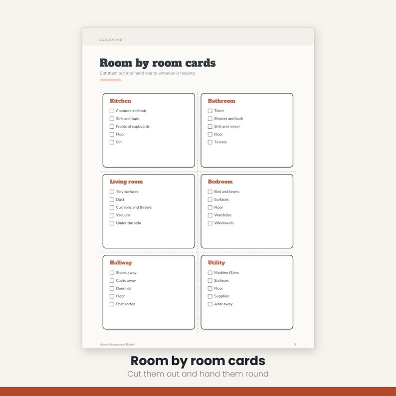 Home Management Binder Printable | Cleaning Schedule Meal Planner Budget | Household Organizer 25 Pages | A4 US Letter Instant Download image 11
