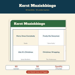 Paquete de juegos navideños en neerlandés | Bingo navideño (50 cartones), 30 segundos de Navidad, concurso navideño (60 preguntas), bingo musical navideño | Juego imprimible para la cena de Navidad imagen 5