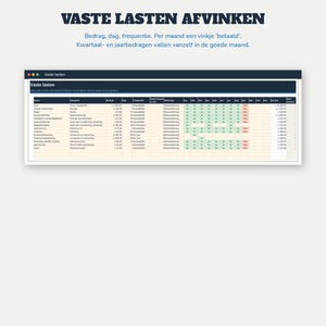 Haushaltsbuch 2027 (Excel) | Budgetplaner (Google Sheets, Niederländisch) | Fixe Ausgaben, Sparschweine, Schulden, Jahreskalender | Budgetplaner 2027 Bild 8