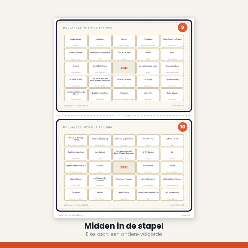 Hitster Cards Dutch | Music Bingo 30 Cards | 60 Dutch Hits | Printable Party Game PDF image 9