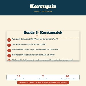 Paquete de juegos navideños en neerlandés | Bingo navideño (50 cartones), 30 segundos de Navidad, concurso navideño (60 preguntas), bingo musical navideño | Juego imprimible para la cena de Navidad imagen 12