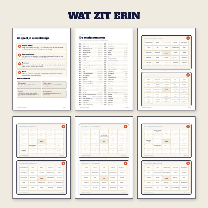 Hitster Cards Dutch | Music Bingo 30 Cards | 60 Dutch Hits | Printable Party Game PDF image 2
