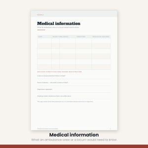Emergency Binder Printable | Important Documents Organizer | In Case of Emergency Planner 17 Pages | A4 US Letter Instant Download image 9