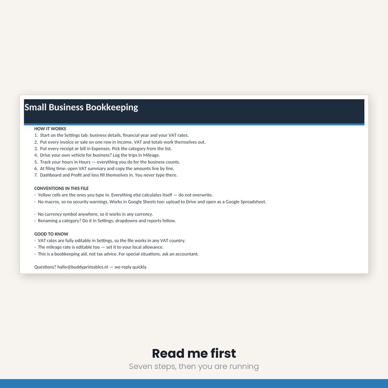 Small Business Bookkeeping Spreadsheet | Income Expense Tracker Excel Google Sheets | VAT Profit Loss Invoice | Instant Download image 18