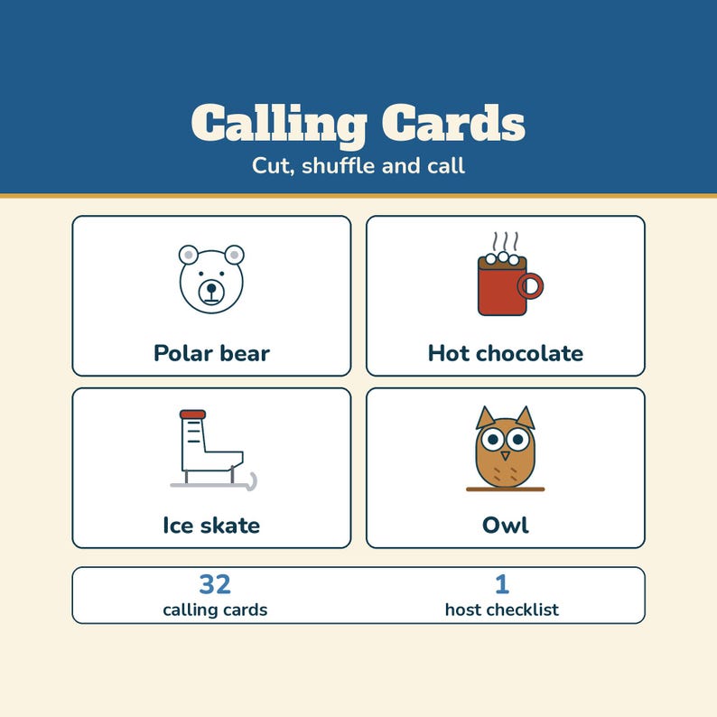 Winter Bingo 100 Cards, Printable Winter Picture Bingo Game for Kids and Adults, Classroom Winter Party, Snow Day Activity image 5