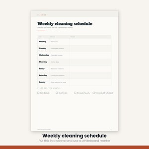Home Management Binder Printable | Cleaning Schedule Meal Planner Budget | Household Organizer 25 Pages | A4 US Letter Instant Download image 8
