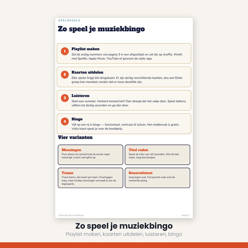 Hitster Cards Dutch | Music Bingo 30 Cards | 60 Dutch Hits | Printable Party Game PDF image 6