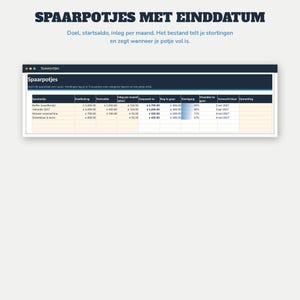 Haushaltsbuch 2027 (Excel) | Budgetplaner (Google Sheets, Niederländisch) | Fixe Ausgaben, Sparschweine, Schulden, Jahreskalender | Budgetplaner 2027 Bild 11